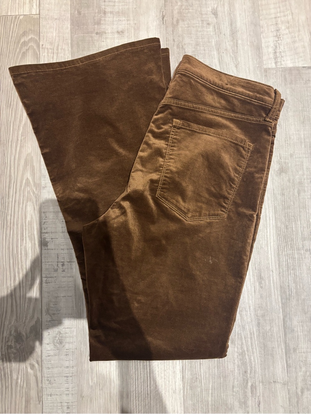 Banana Republic Women's Chocolate Brown High-Rise Corduroy/Velvet Flare Pants